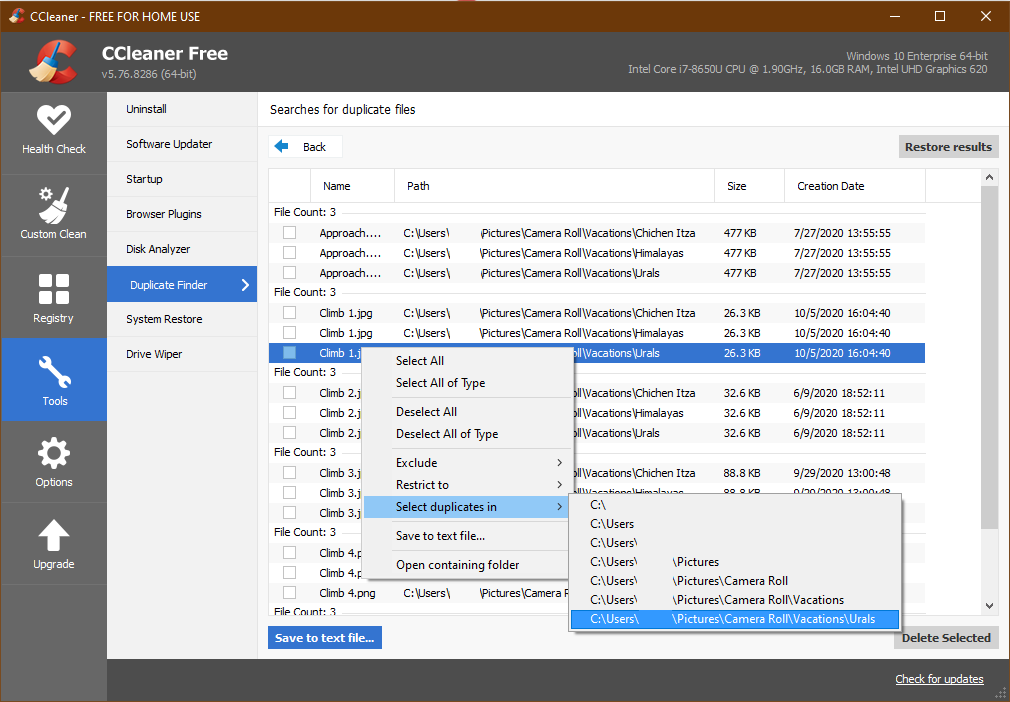How do I use CCleaner for Windows’ Duplicate File Finder?